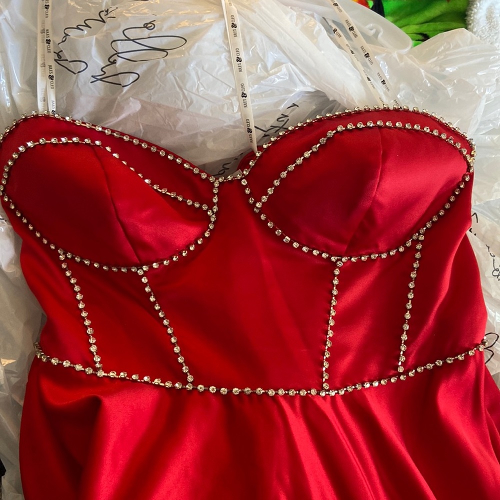 Jules & Cleo studded Red Prom Dress